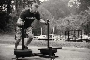 G. Horne pushing Prowler sled G. Horne pushing Prowler sled